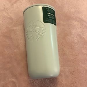 Starbucks Recycled Stainless Steel Mint Hot Cup Tumbler NEW Triangle 6”x3” 12oz